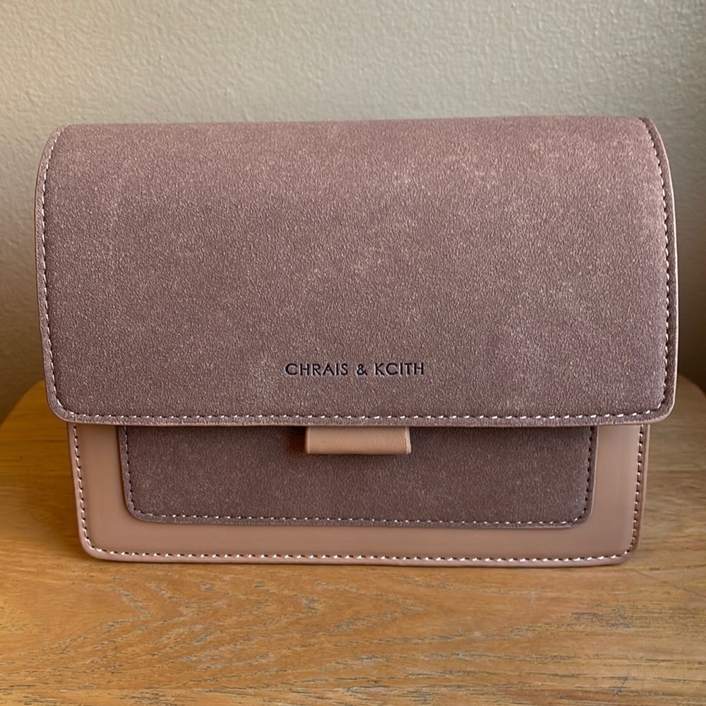 Faux Suede Chrais & Kcith Women's handbags trendy handbag 7.5” X 5”